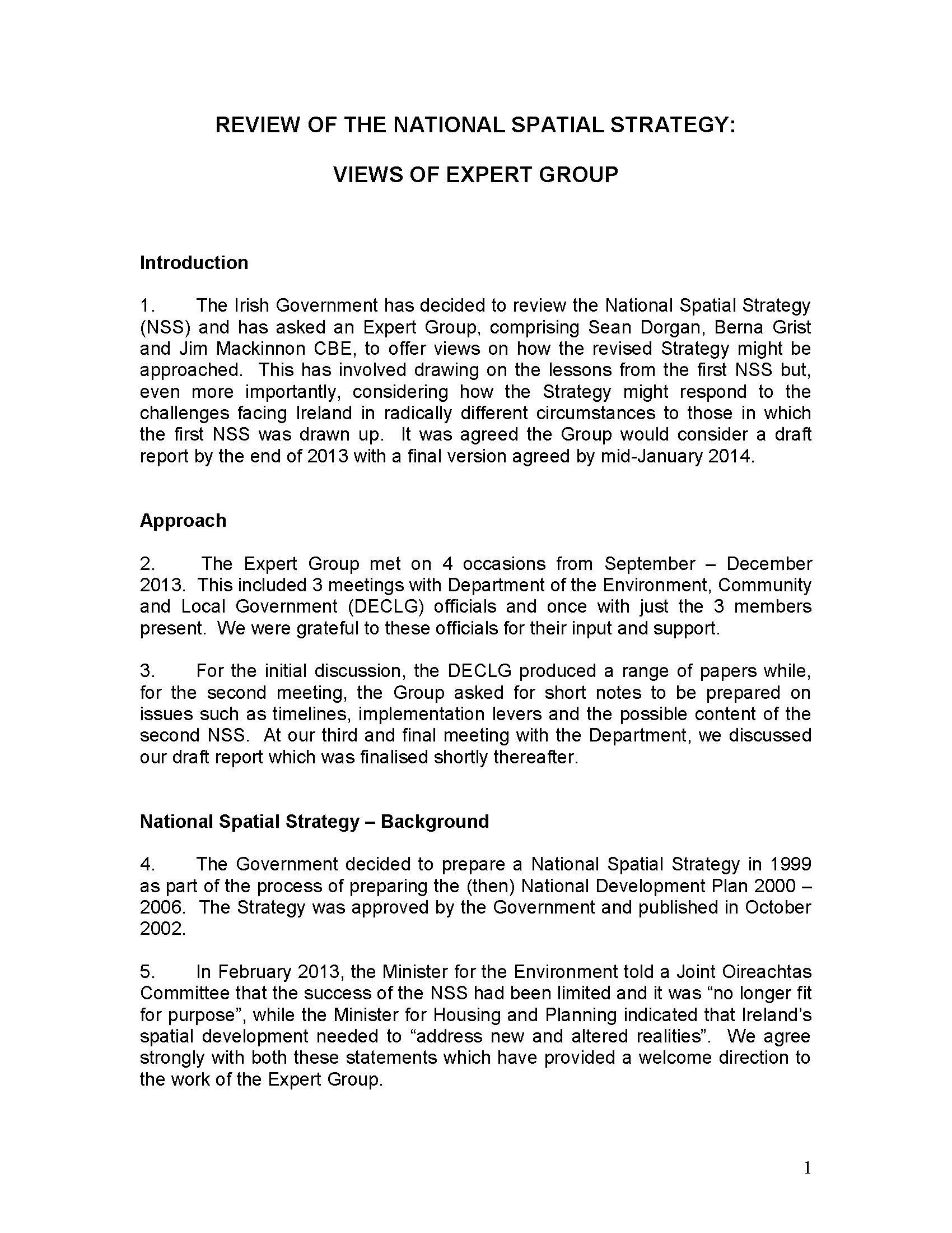 EXPERT GROUP SCOPING REPORT JAN 2014